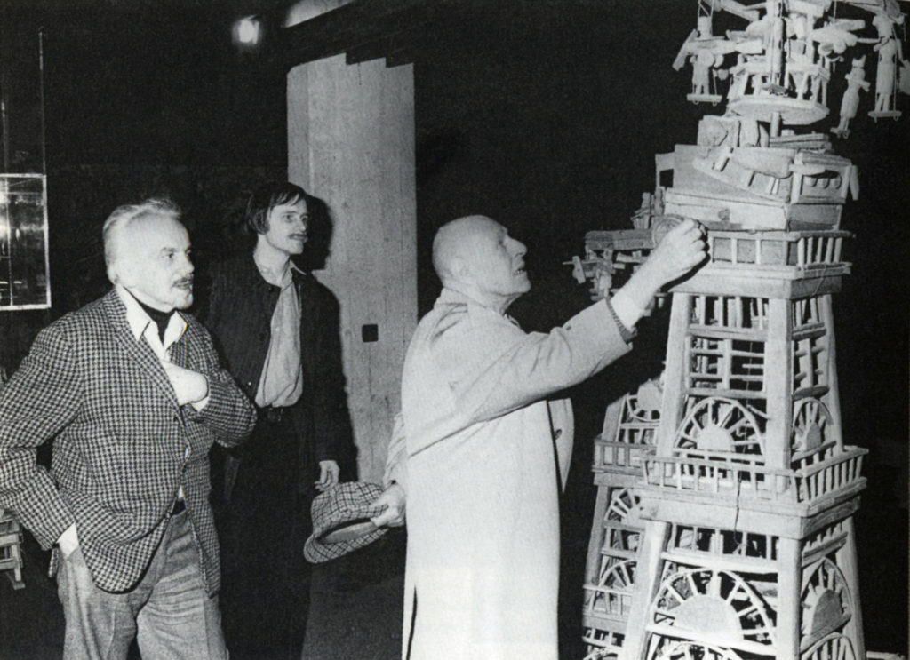 Slavko Kopac, Michel Thévoz and Jean Dubuffet at the Collection de l'Art Brut, Febrary 1976